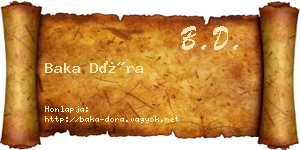 Baka Dóra névjegykártya
